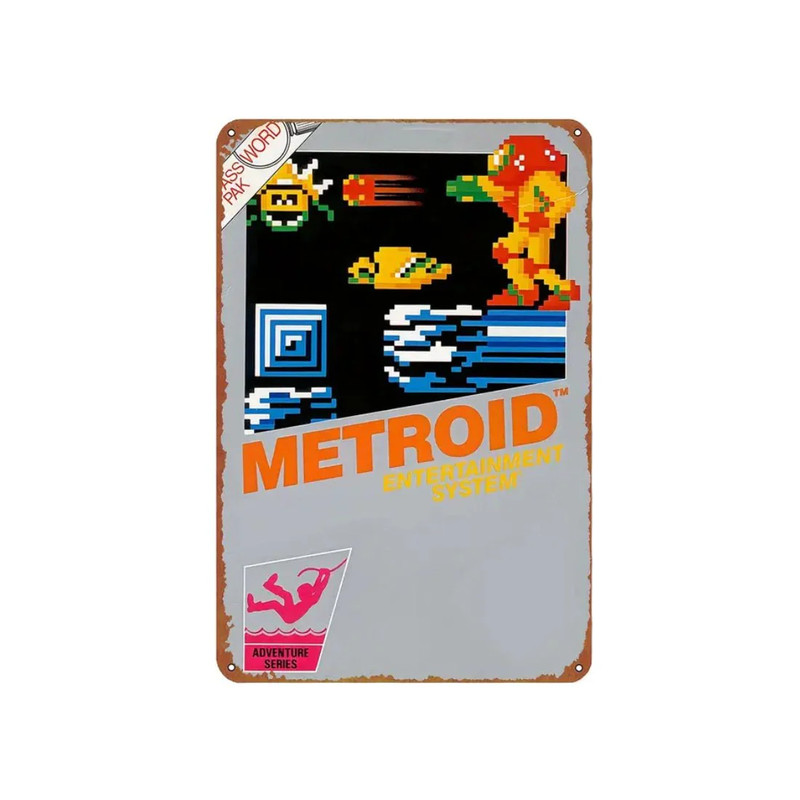 Metroid Nes Retro Metal Poster Sign - Iron Wall (30X1x20cm) - ملصق